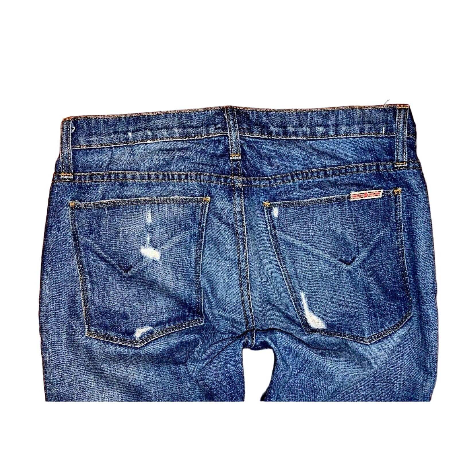 HUDSON USA JUDE SLOUCH Relaxed Skinny Crop Distressed Jeans Size 24