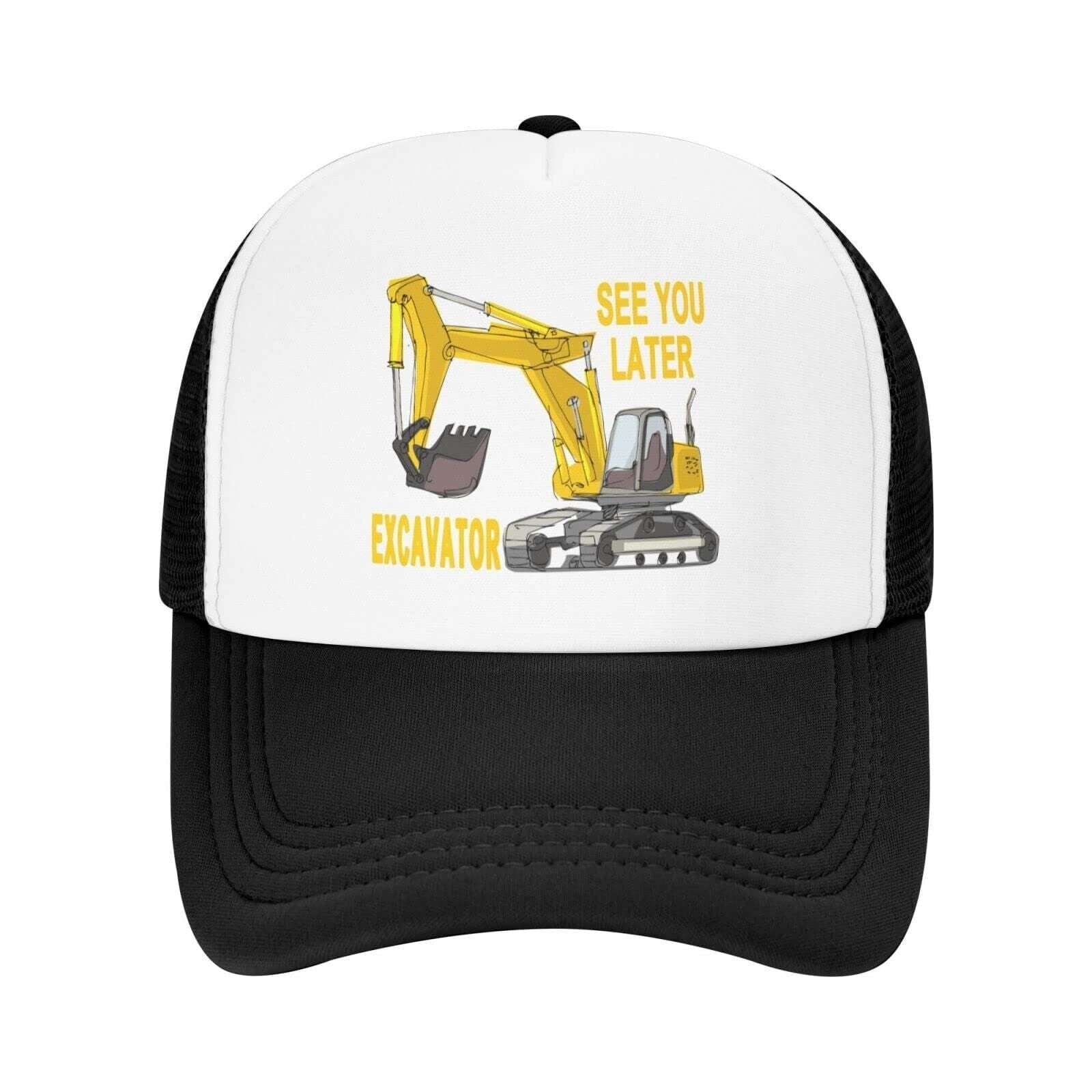 New! Boys See You Later Excavator Trucker Style Hat Back Mesh and Adjustable