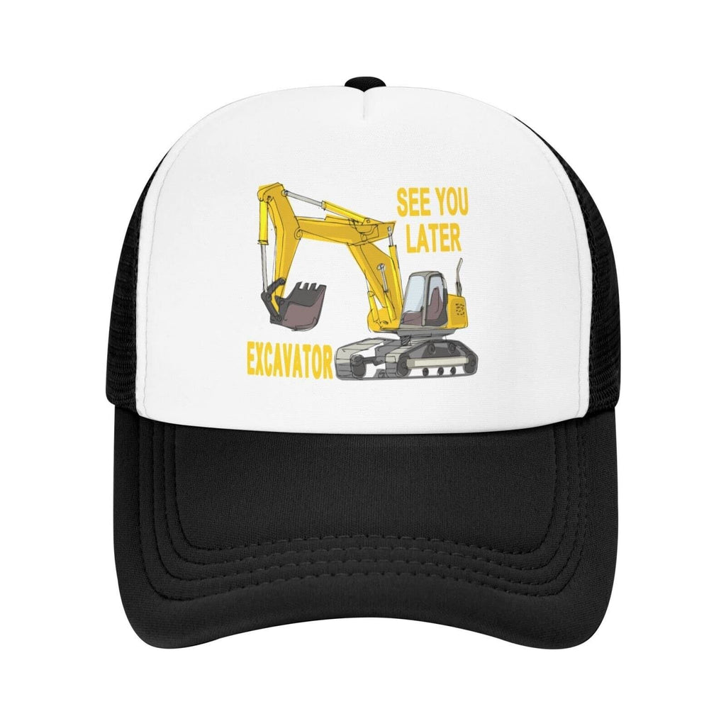New! Boys See You Later Excavator Trucker Style Hat Back Mesh and Adjustable