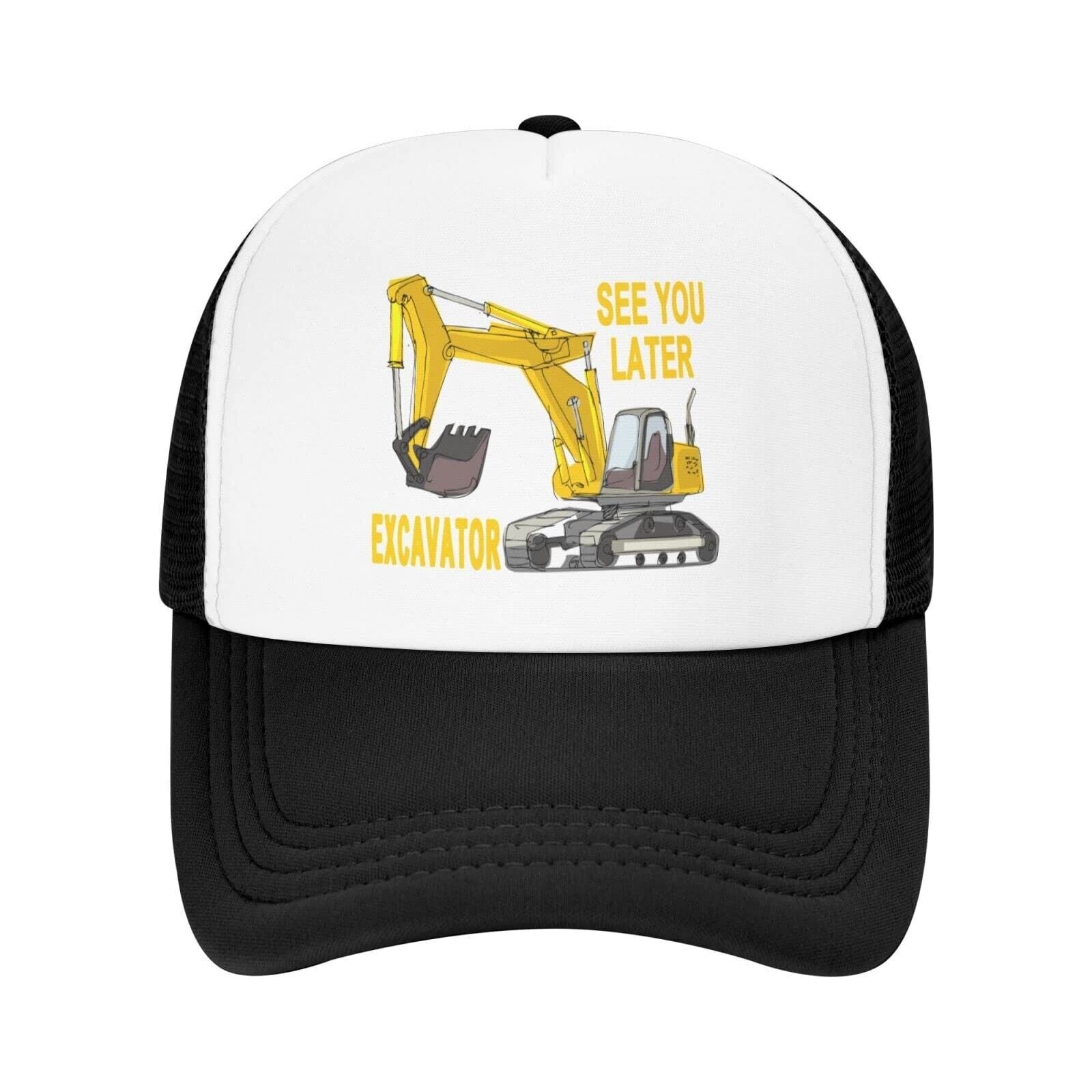New! Boys See You Later Excavator Trucker Style Hat Back Mesh and Adjustable