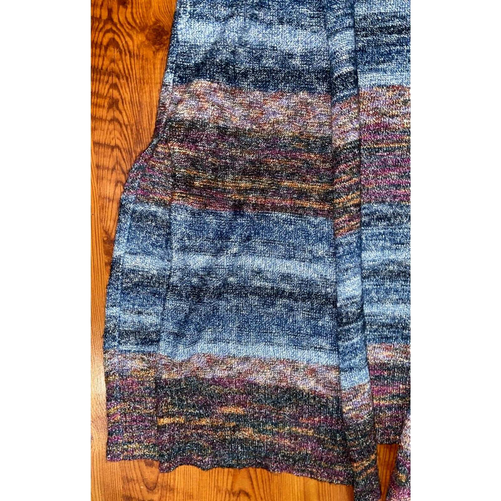 J. Jill Long Open Duster Sweater Cardigan Marled Multicolor Stripe M