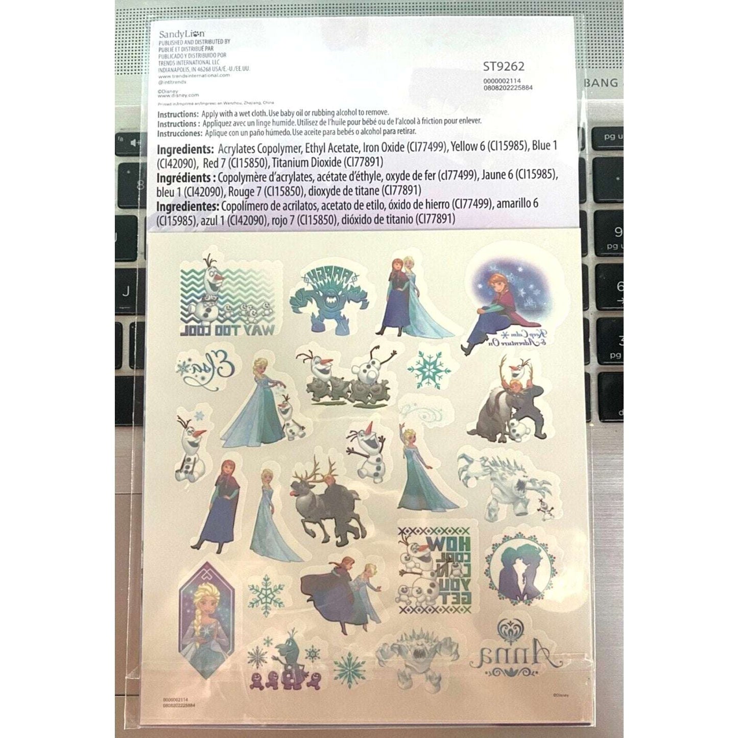 DISNEY Pixar FROZEN Pack of 25 Kids Temporary Tattoos New/Sealed