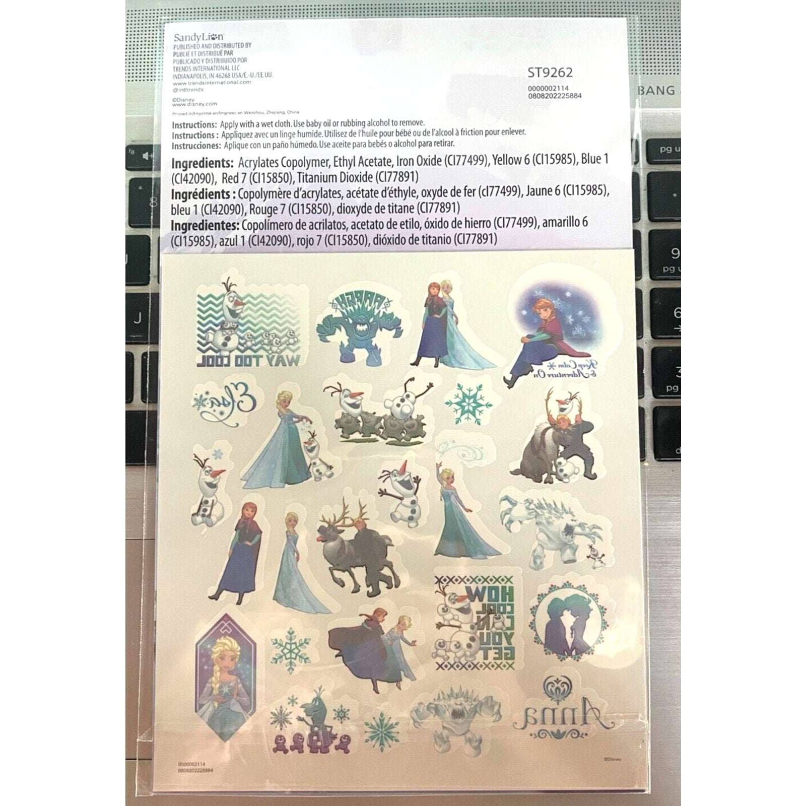DISNEY Pixar FROZEN Pack of 25 Kids Temporary Tattoos New/Sealed