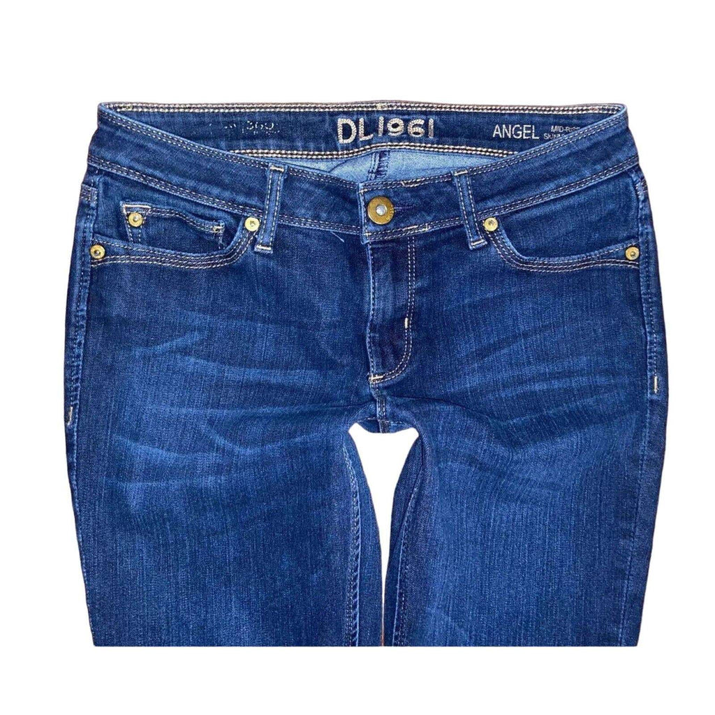 DL1961 ANGEL Mid Rise Skinny Leg Ankle Jeans in Mariner Wash Size 28