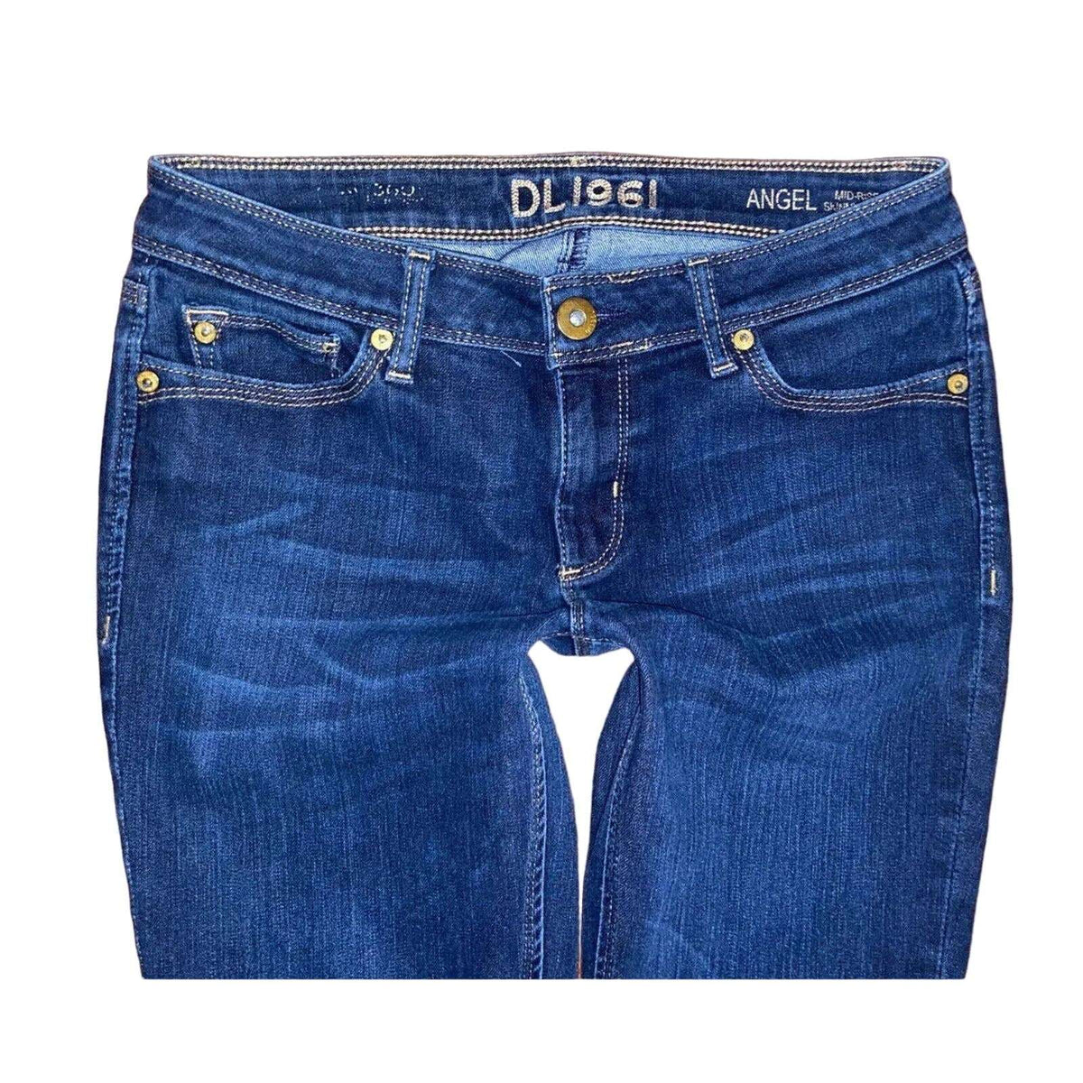 DL1961 ANGEL Mid Rise Skinny Leg Ankle Jeans in Mariner Wash Size 28