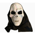 Halloween Costume Rare White Iridescent Reaper Plastic Mask w/ head cape