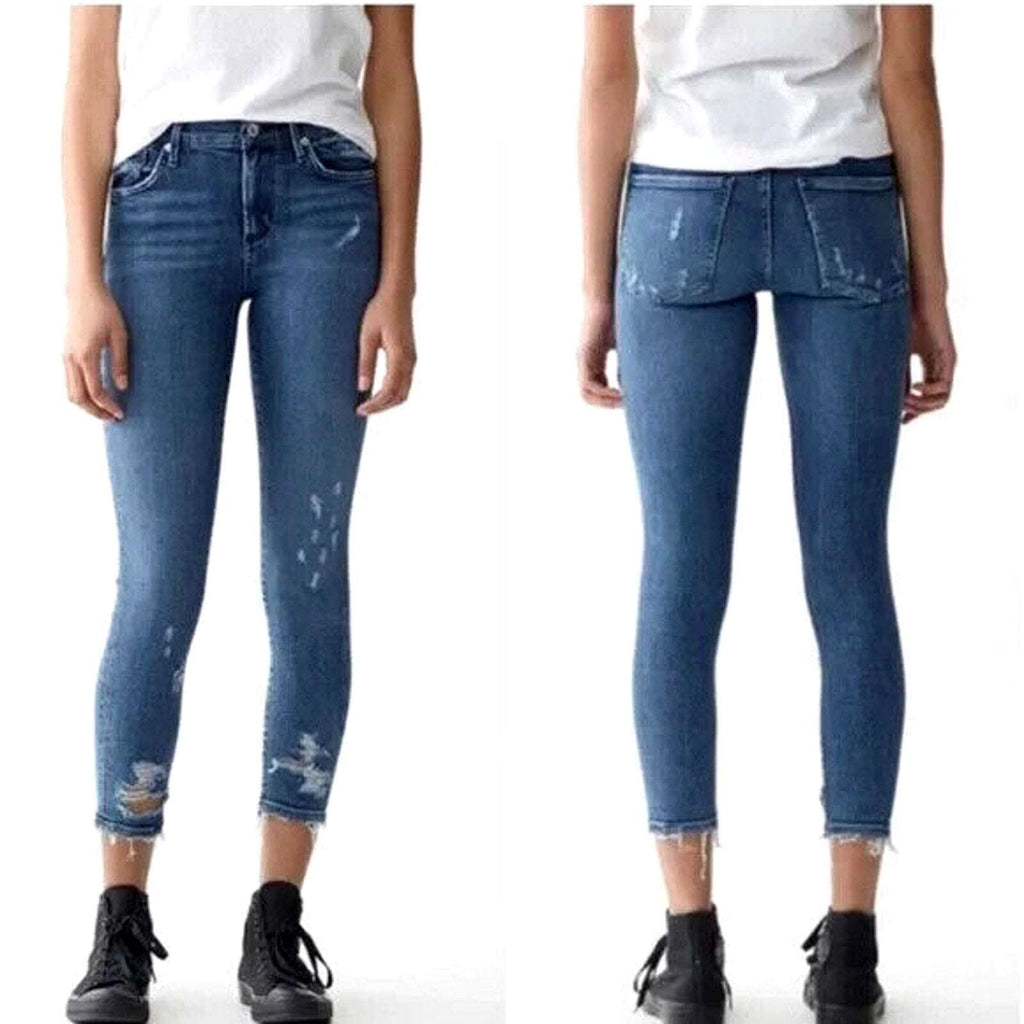AGOLDE Sophie High Rise Skinny Distressed Cropped Jeans Size 24 Style#A018 B-843