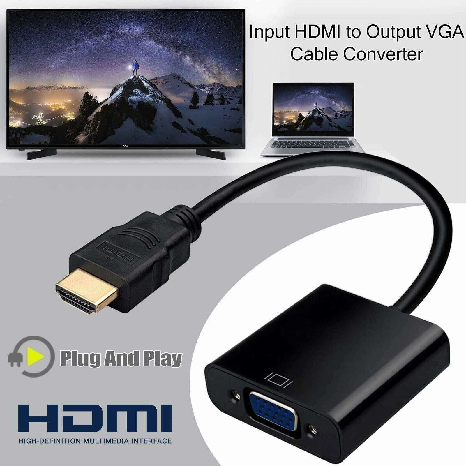 NEW HDMI Male Converter to VGA Female Adapter Cable Cord 1080P for HDTV DVD PC