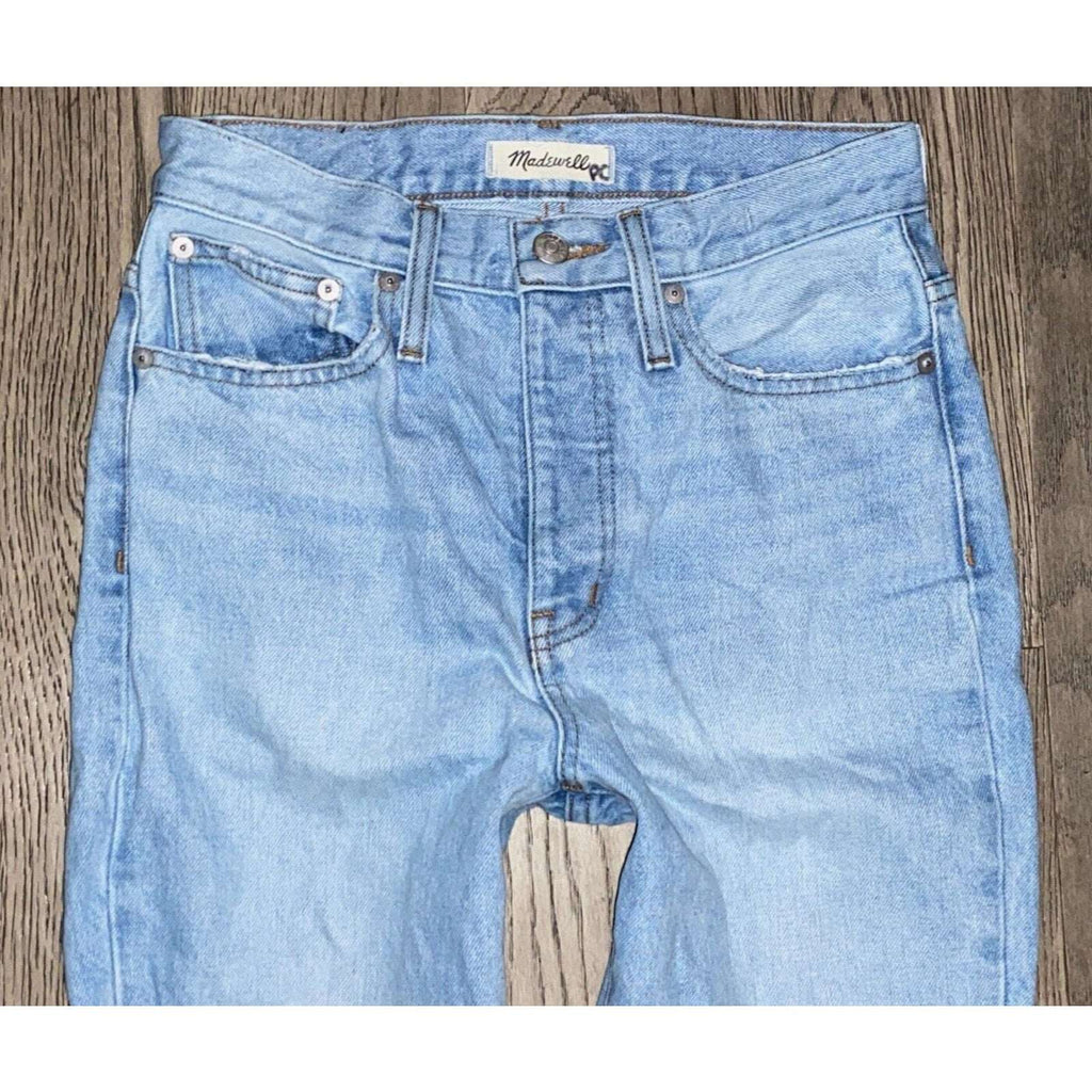 Madewell Classic Straight Leg Button Fly Distressed Jeans Size 25P in Hartsville
