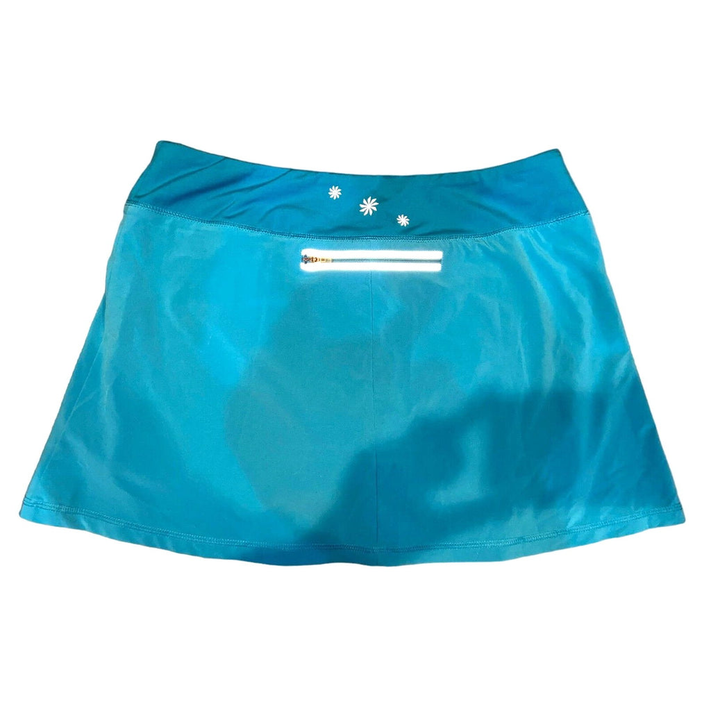 ATHLETA SECOND WIND Blue Pleated Tennis Golf Skirt Sz S (Small) with Zip Pocket