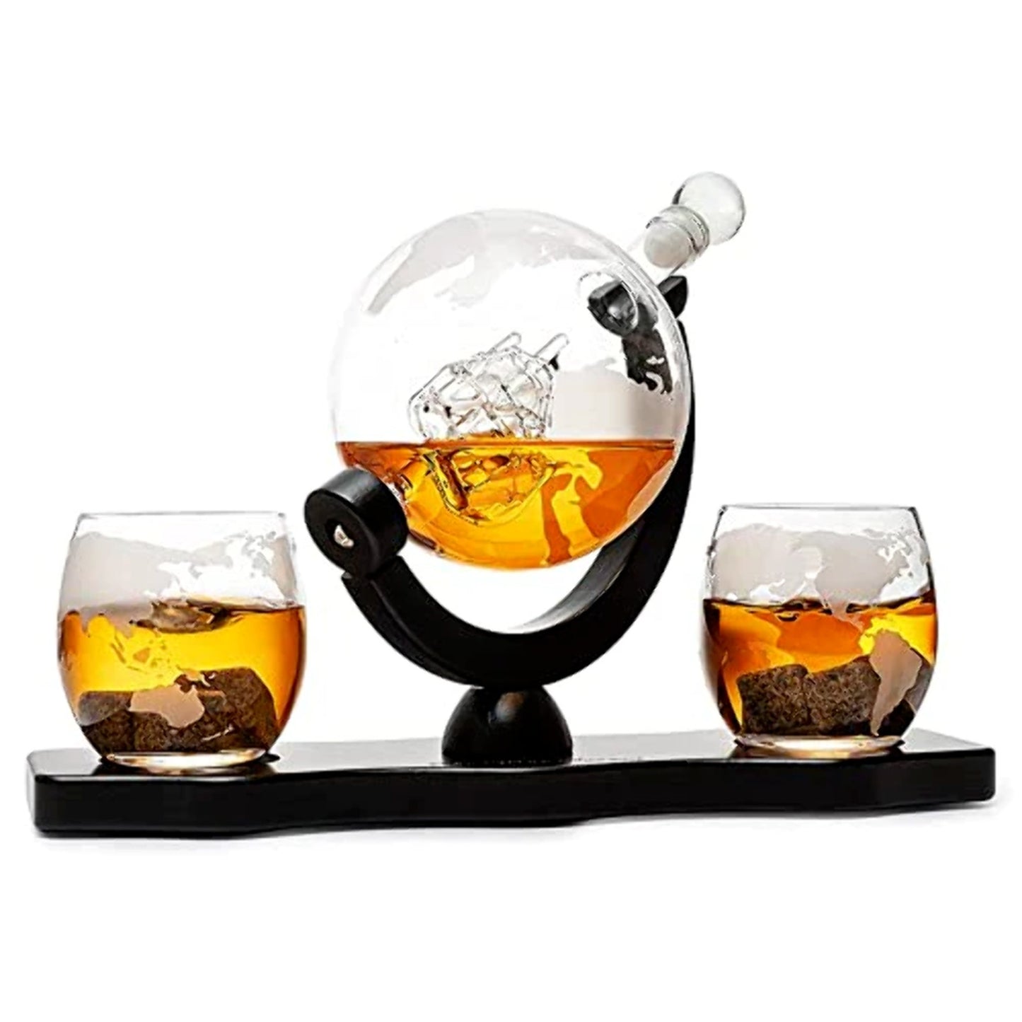 Sailing Whiskey & Wine Decanter Globe Chiller Stones & Glasses The Wine Savant