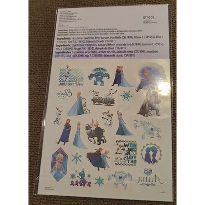 DISNEY Pixar FROZEN Pack of 25 Kids Temporary Tattoos New/Sealed