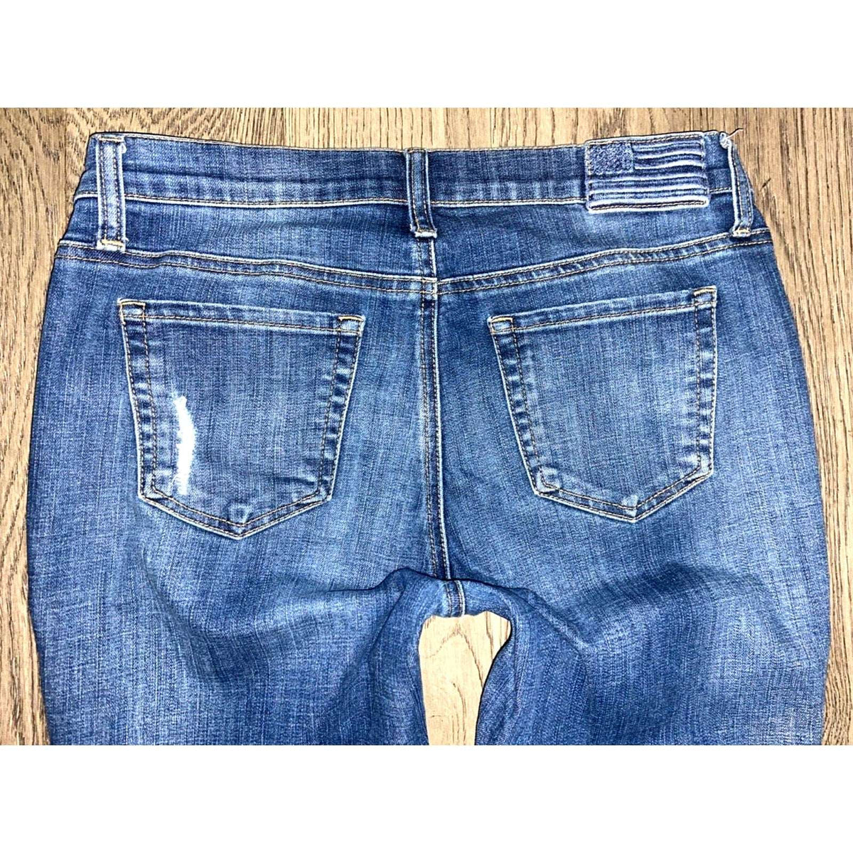 People's Liberation Mid Rise Relaxed Skinny Leg Stretch Jeans Size 7 Women's