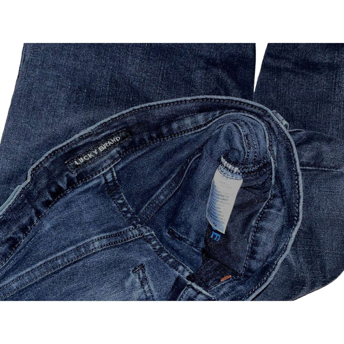Lucky Brand Ava Mid Rise Crop Mini Boot Button Fly Distressed Jeans Size 2 / 26