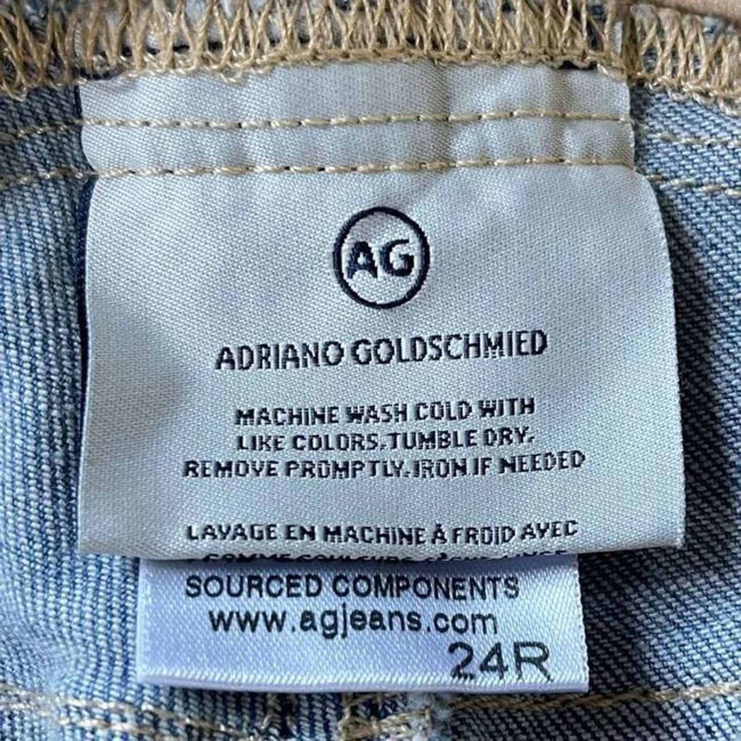 AG ADRIANO GOLDSCMIED Secret Belly Maternity Raw Hem Skinny Jeans Sz 24 R