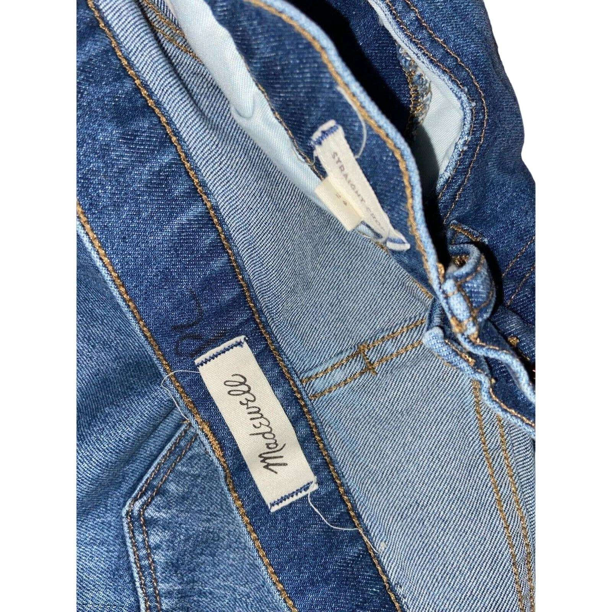 MADEWELL Size 24 Straight Crop Jeans in Cruiser Wash: Ripped Knee Edition