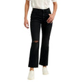 Lucky Brand Ava Mid Rise Crop Mini Boot Button Fly Distressed Jeans Size 2 / 26