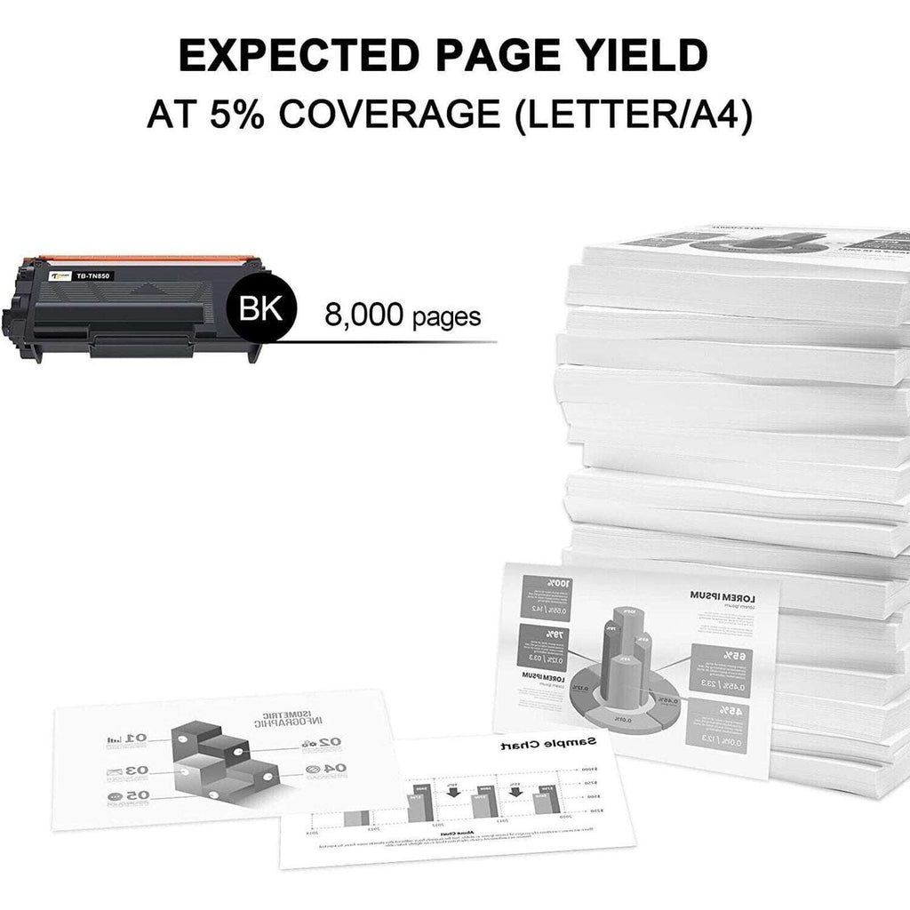 Premium Toner Cartridge TN-850 High Yield Black 2Pack TN-850-2PK-V2 For Brother