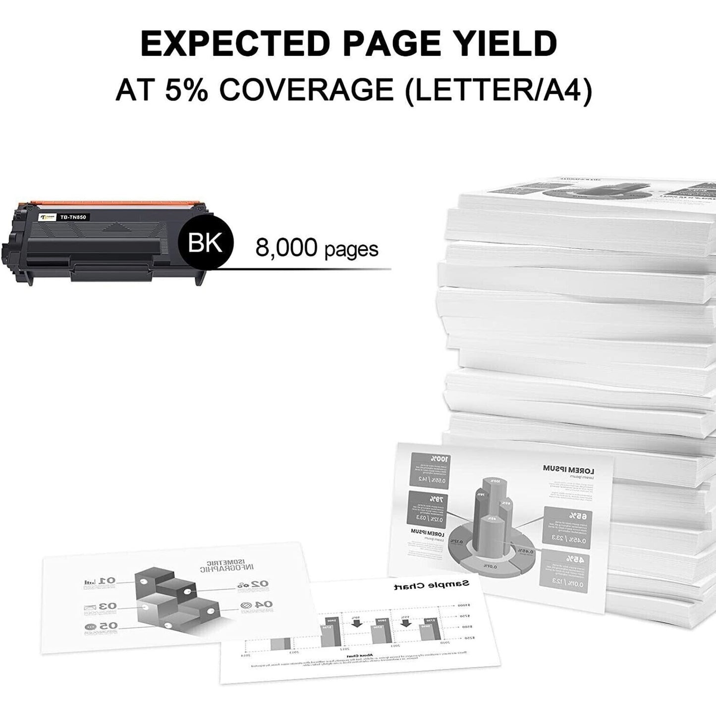 Premium Toner Cartridge TN-850 High Yield Black 2Pack TN-850-2PK-V2 For Brother