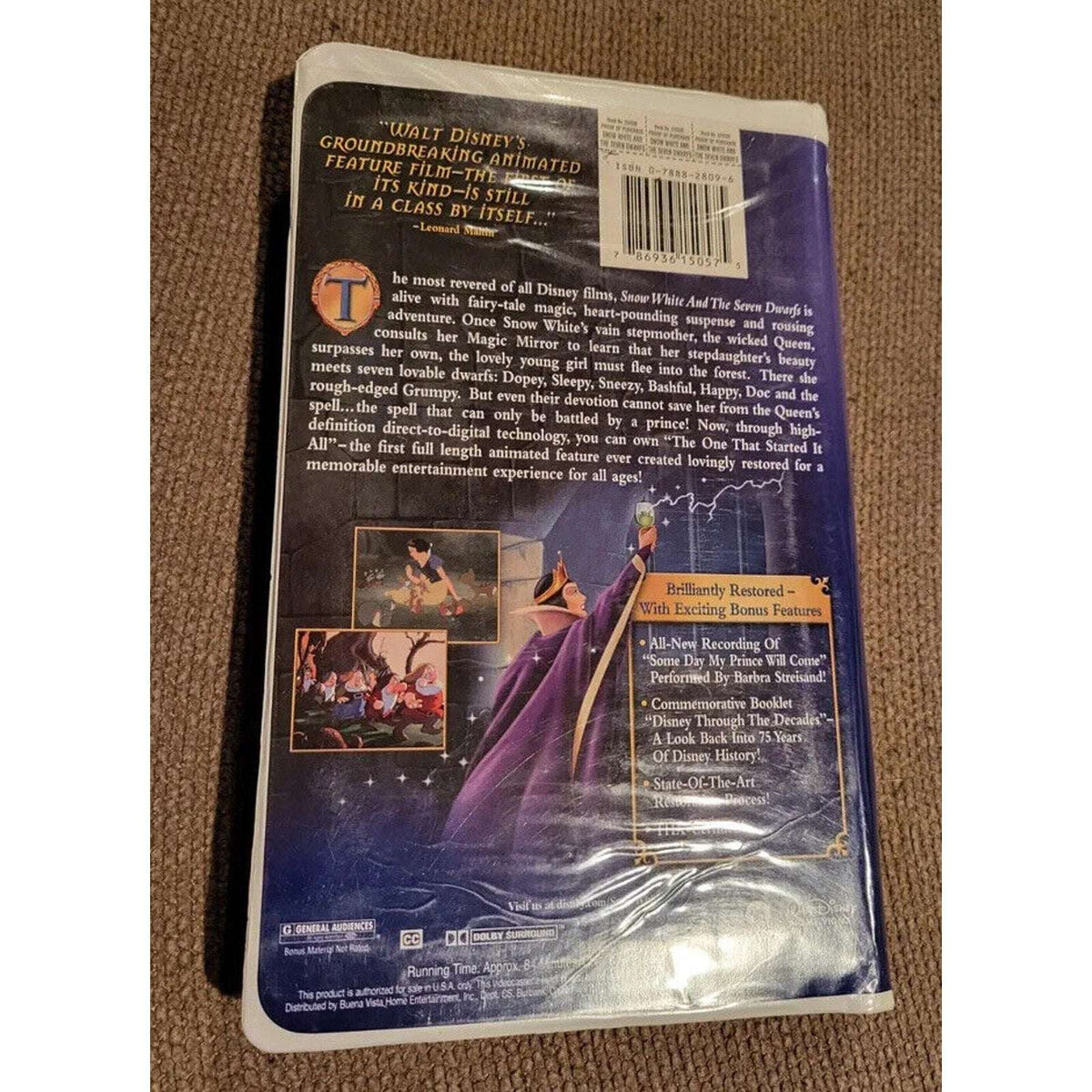 SNOW WHITE AND THE SEVEN DWARFS Walt Disney's Platinum Edition 2001 VHS
