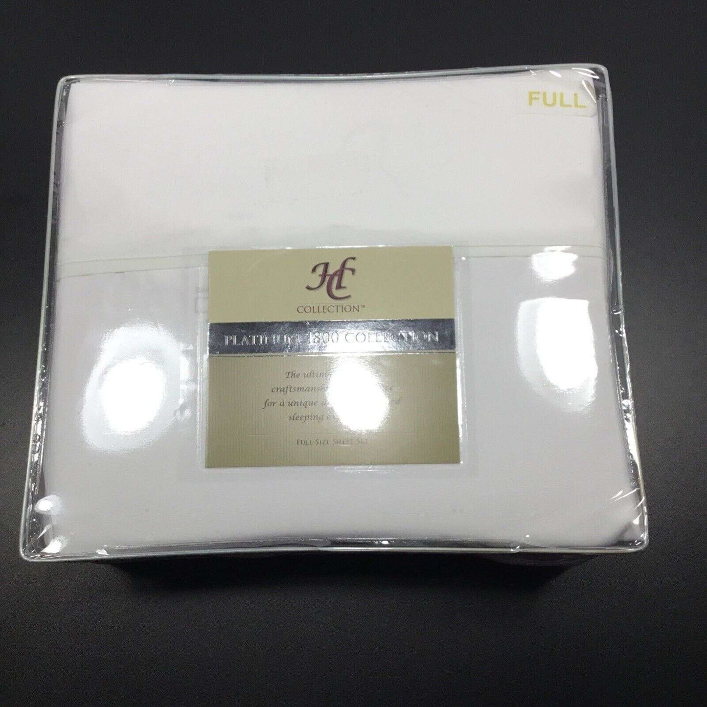 HC Collection Set Bed Sheets Hotel Luxury 1800 Series Platinum Full Size White