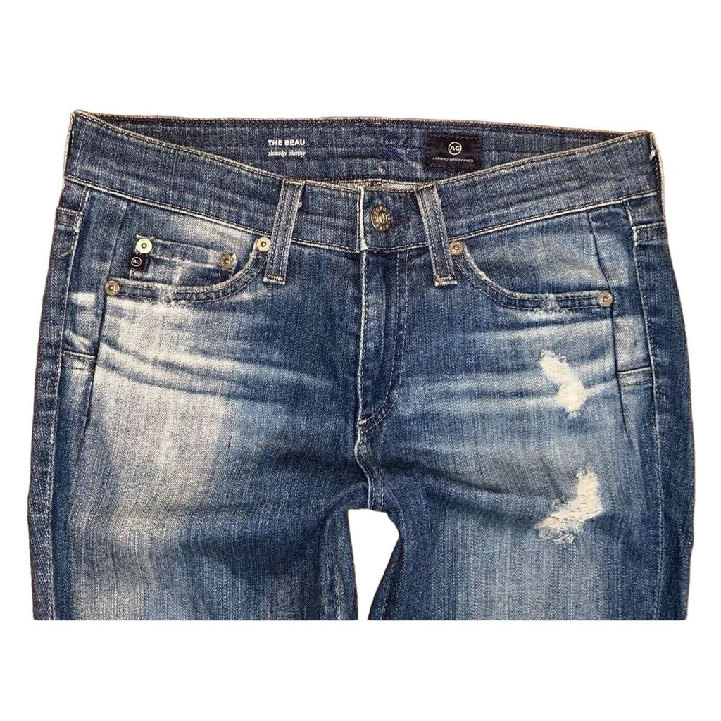 AG Adriano Goldschmied USA BEAU SLOUCHY Boyfriend Relaxed Distressed Jeans Sz 24