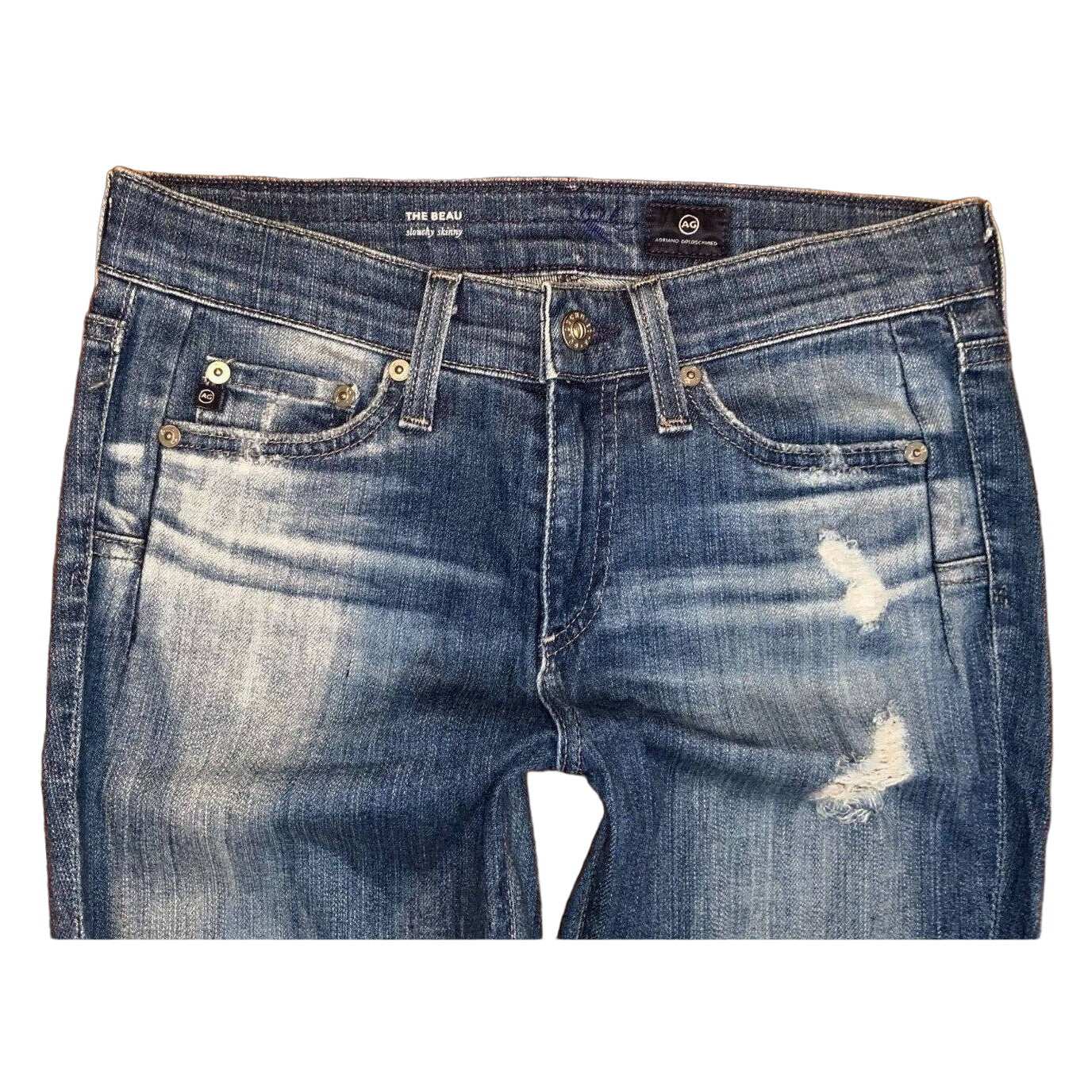 AG Adriano Goldschmied USA BEAU SLOUCHY Boyfriend Relaxed Distressed Jeans Sz 24