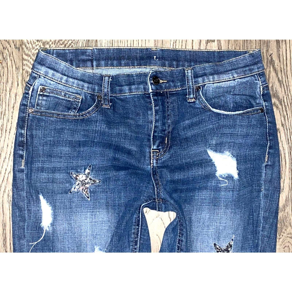 People's Liberation Mid Rise Relaxed Skinny Leg Stretch Jeans Size 7 Women's