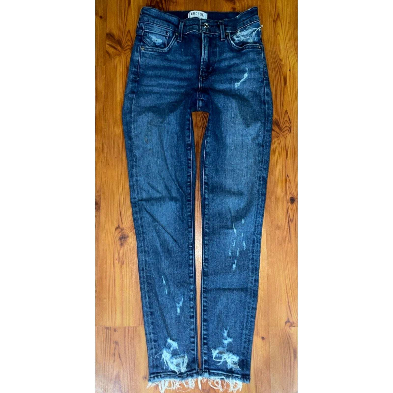 AGOLDE Sophie High Rise Skinny Distressed Cropped Jeans Size 24 Style#A018 B-843