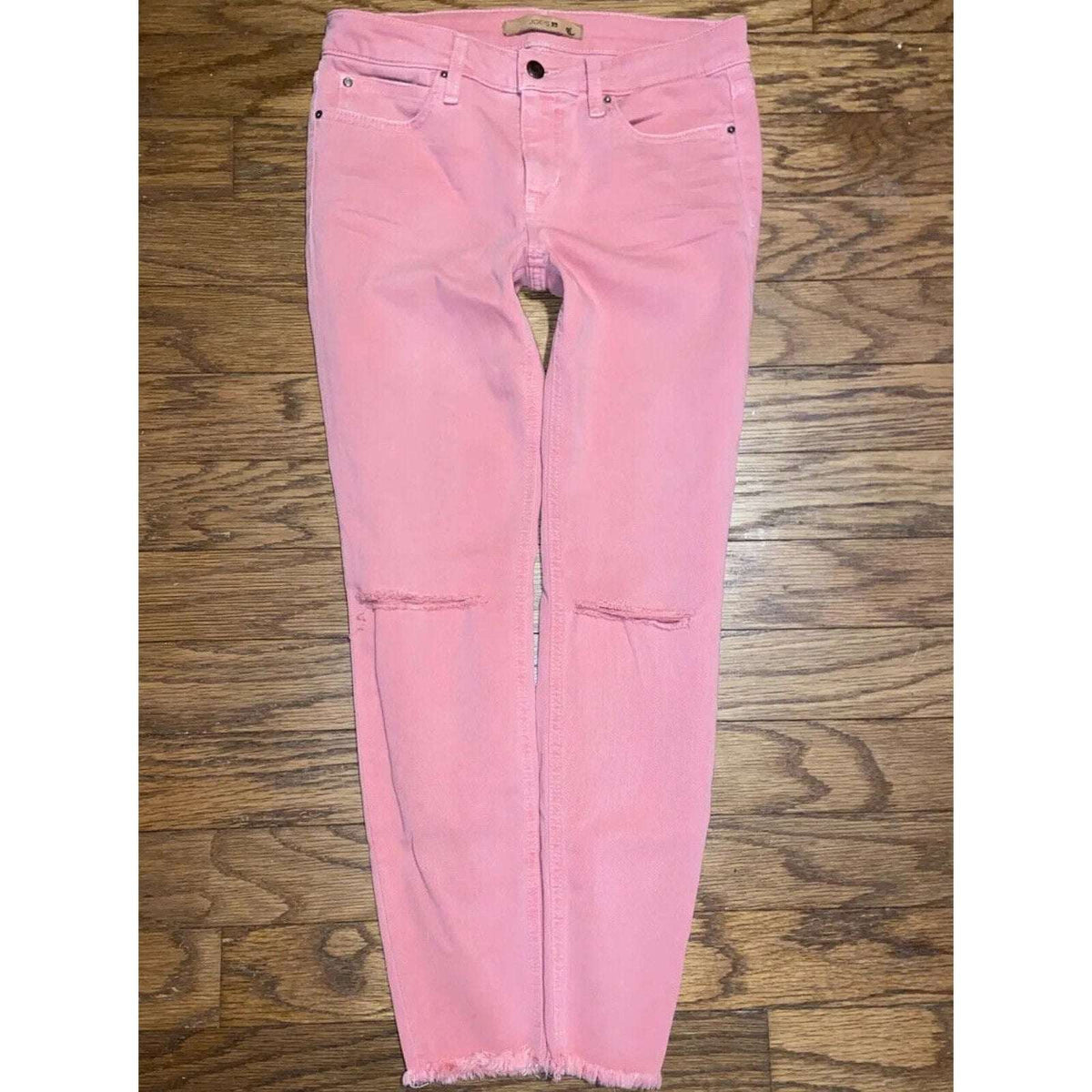 JOE'S Finn in Dahlia Pink Fade Skinny Leg Distressed Fray Hem Jeans Sz 28