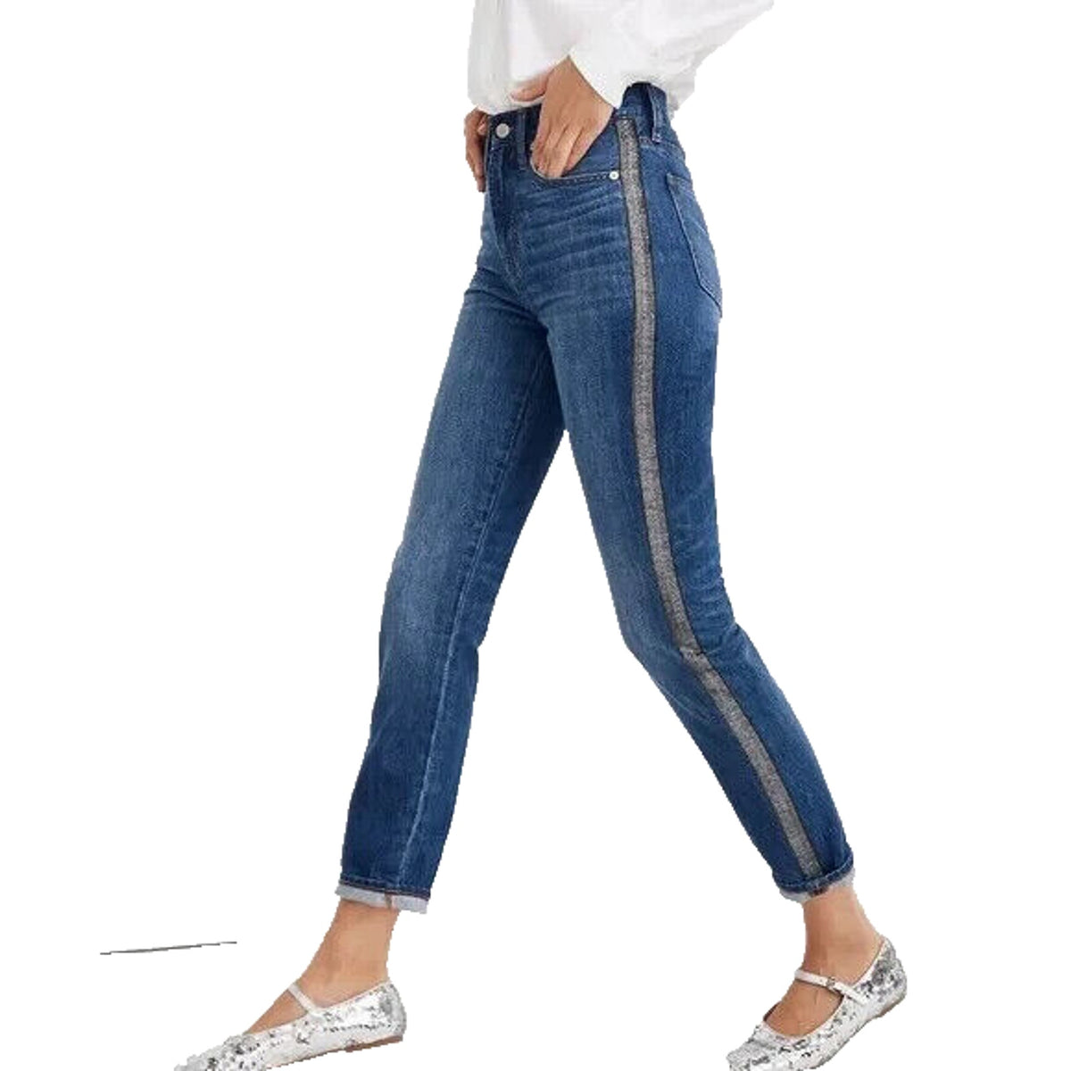 Madewell The Perfect Vintage Jean Metallic Tuxedo Edition Size 27 Women's