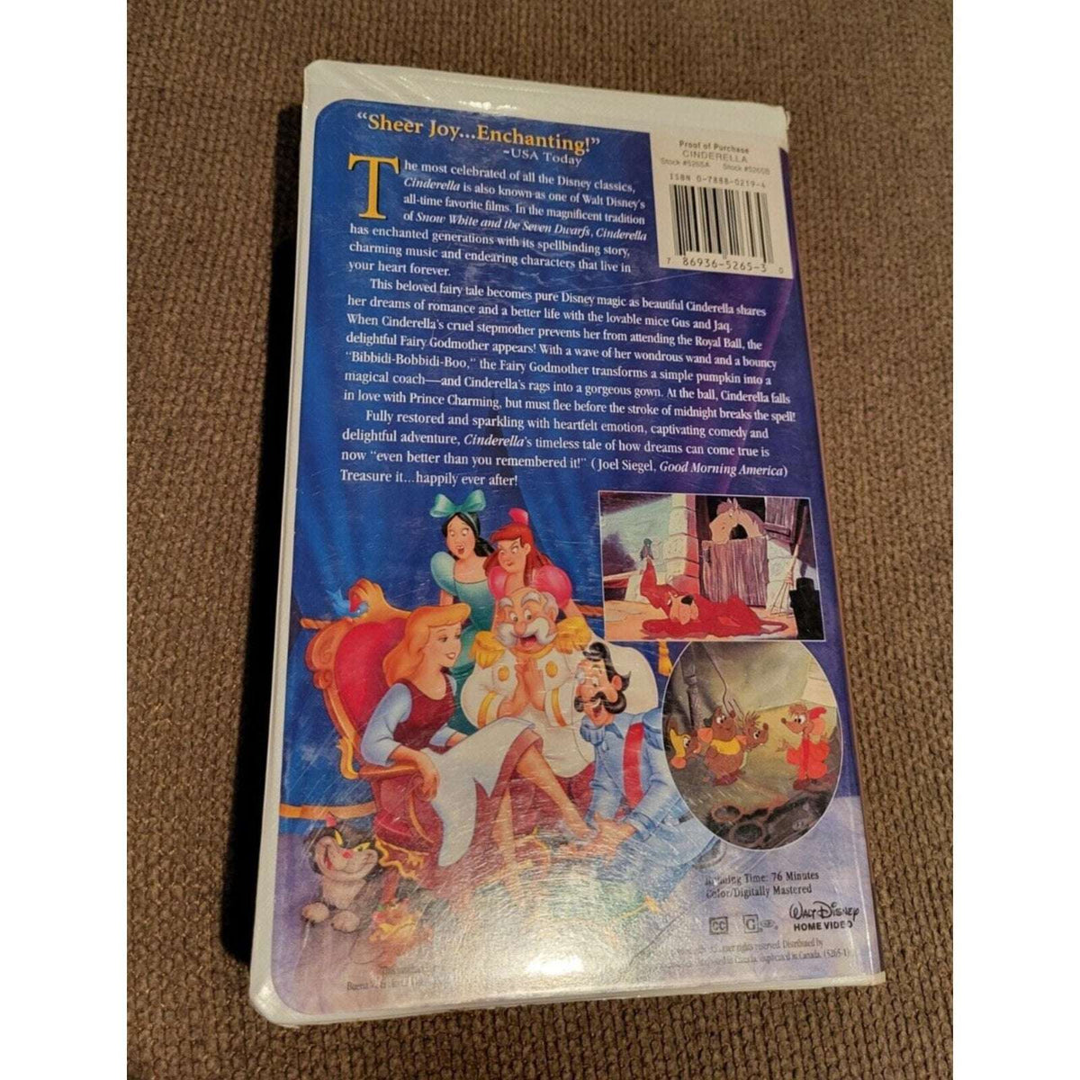 Walt Disney's Cinderella VHS 1995 Masterpiece Collection # 5265 VHS with inserts