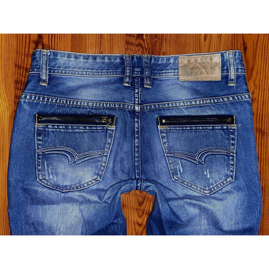 LEE COOPER ROOK Button Fly Low Relaxed Straight Distressed Jeans Sz 29