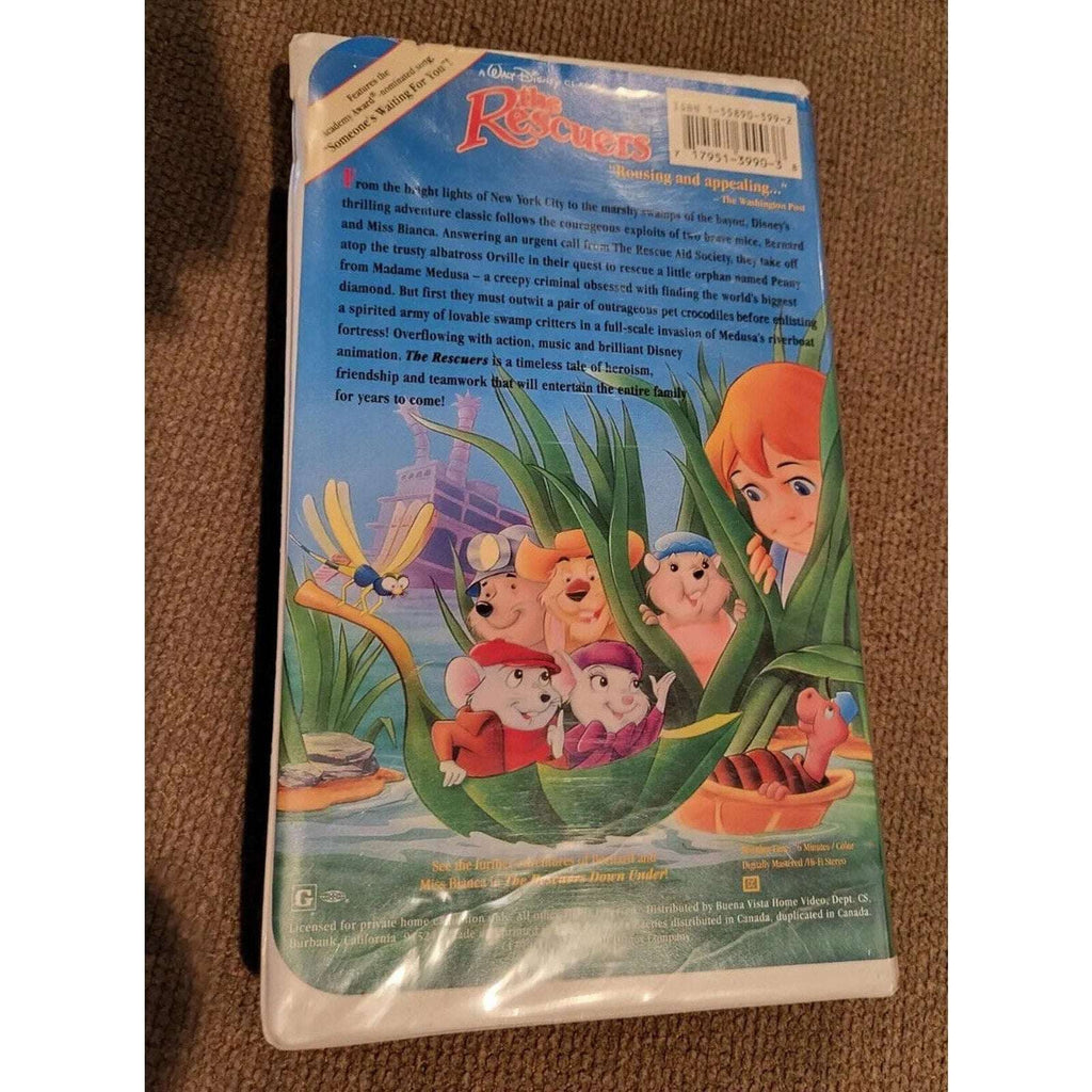 Walt Disney's The Classics The Rescuers VHS ** Black Diamond Edition #1399 1992