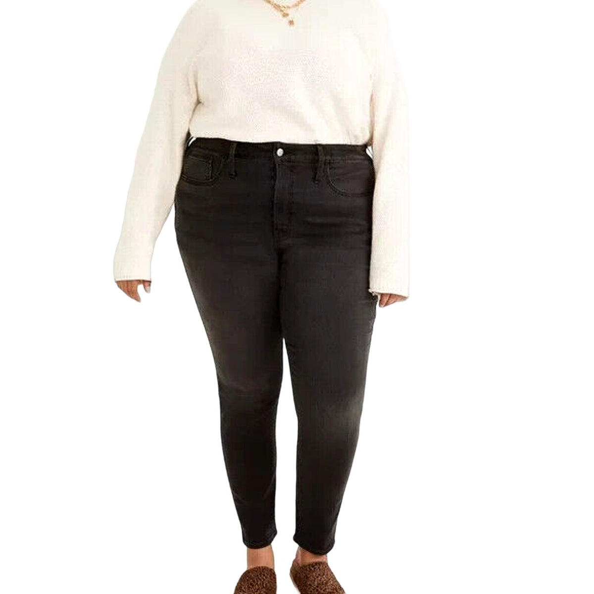 MADEWELL ROADTRIPPER High Waist Skinny Black Jeans Size 37 (24 Plus Size Women's)