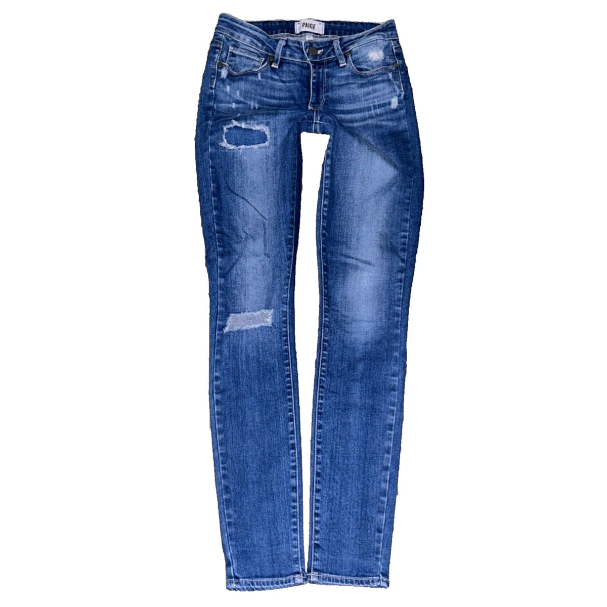 Paige Verdugo Ultra Skinny Leg Distressed & Patched Edition Jeans Size 25
