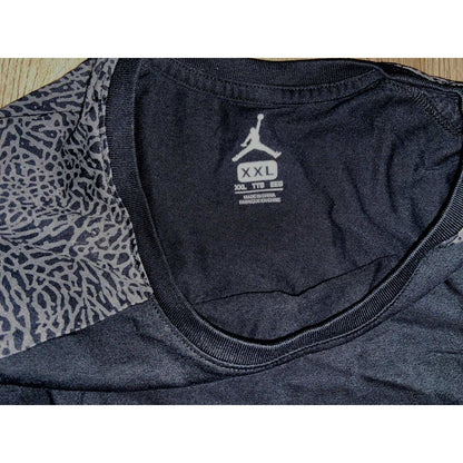 Air Jordan Black & Gray Printed Sleeve Ringer Tee Shirt Size XXL