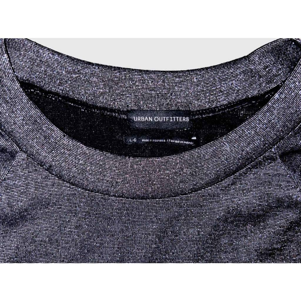 URBAN OUTFITTERS Charcoal Gray Metallic Long Sleeve with Stripes Pullover Size L