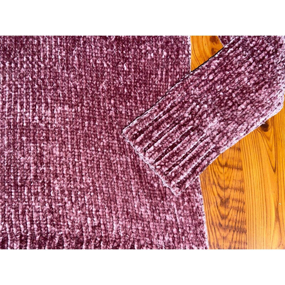 ORVIS V-Neck Pink Super Soft Chenille Long Sleeve Sweater Sz M (Medum)
