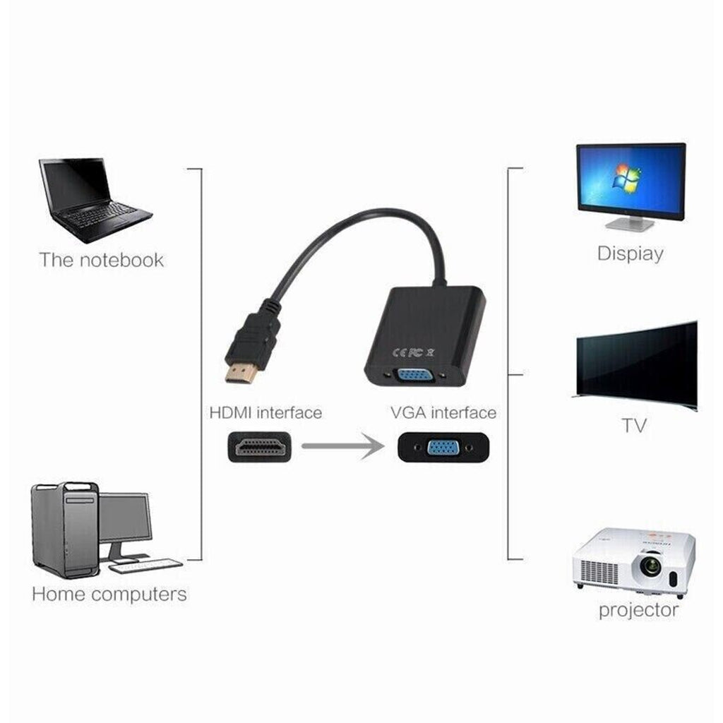 NEW HDMI Male Converter to VGA Female Adapter Cable Cord 1080P for HDTV DVD PC