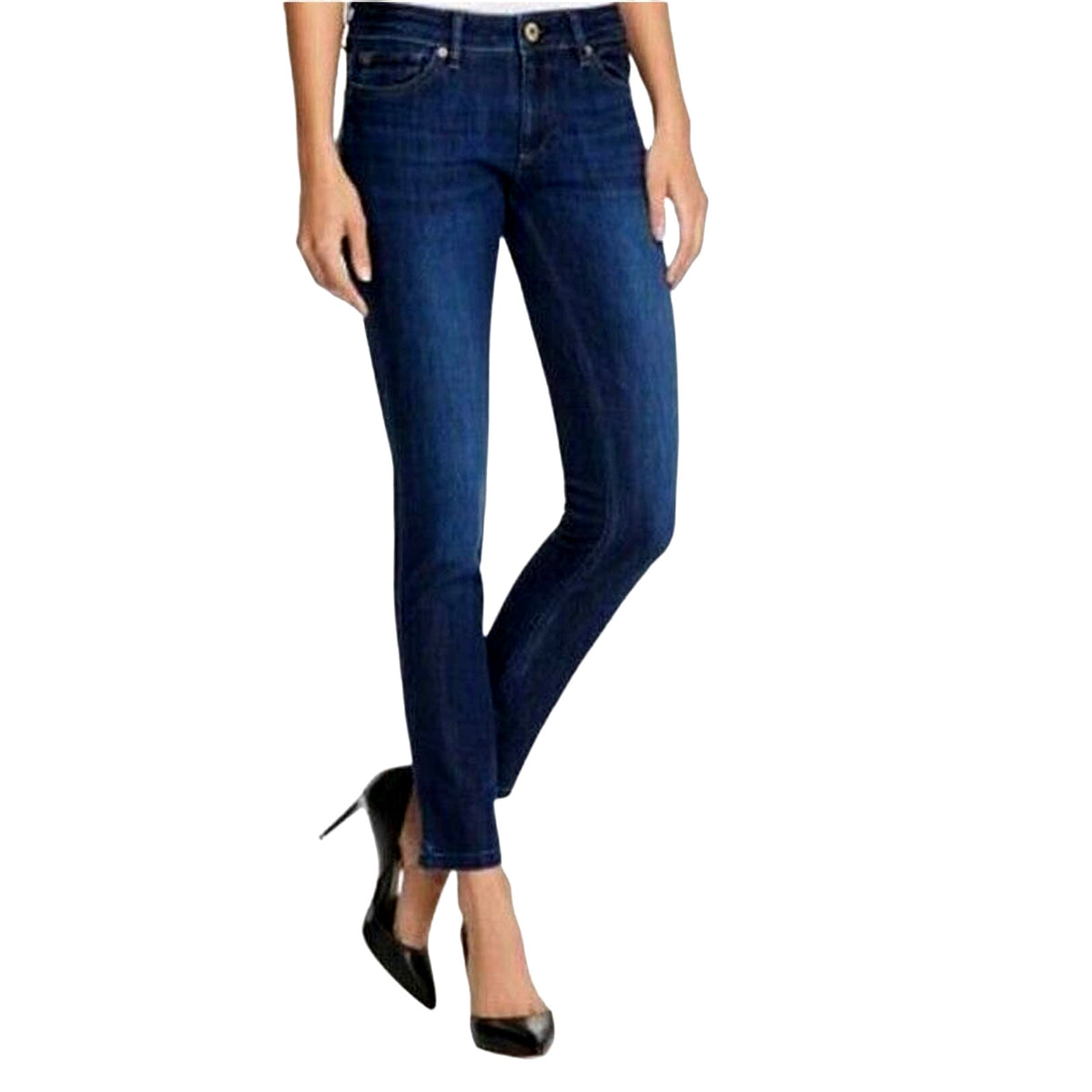 DL1961 ANGEL Mid Rise Skinny Leg Ankle Jeans in Mariner Wash Size 28