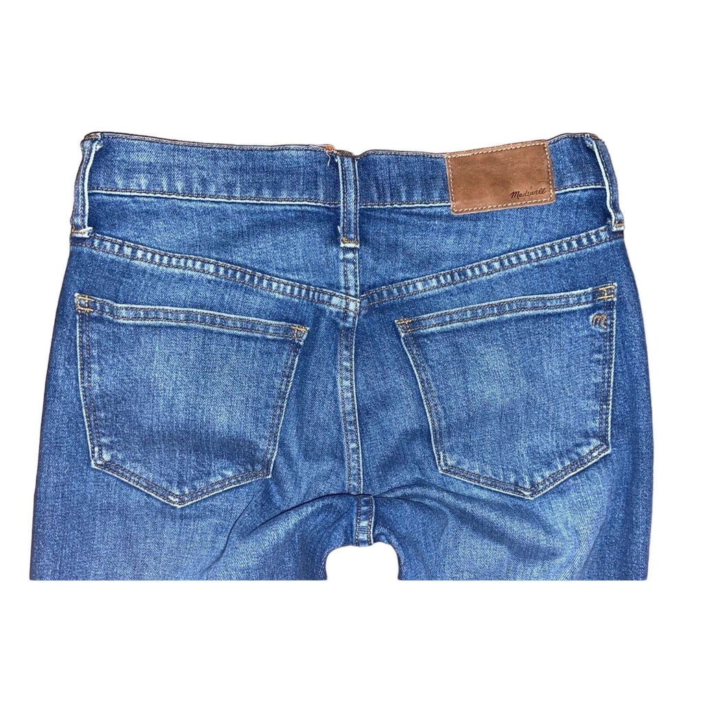 MADEWELL Size 24 Straight Crop Jeans in Cruiser Wash: Ripped Knee Edition