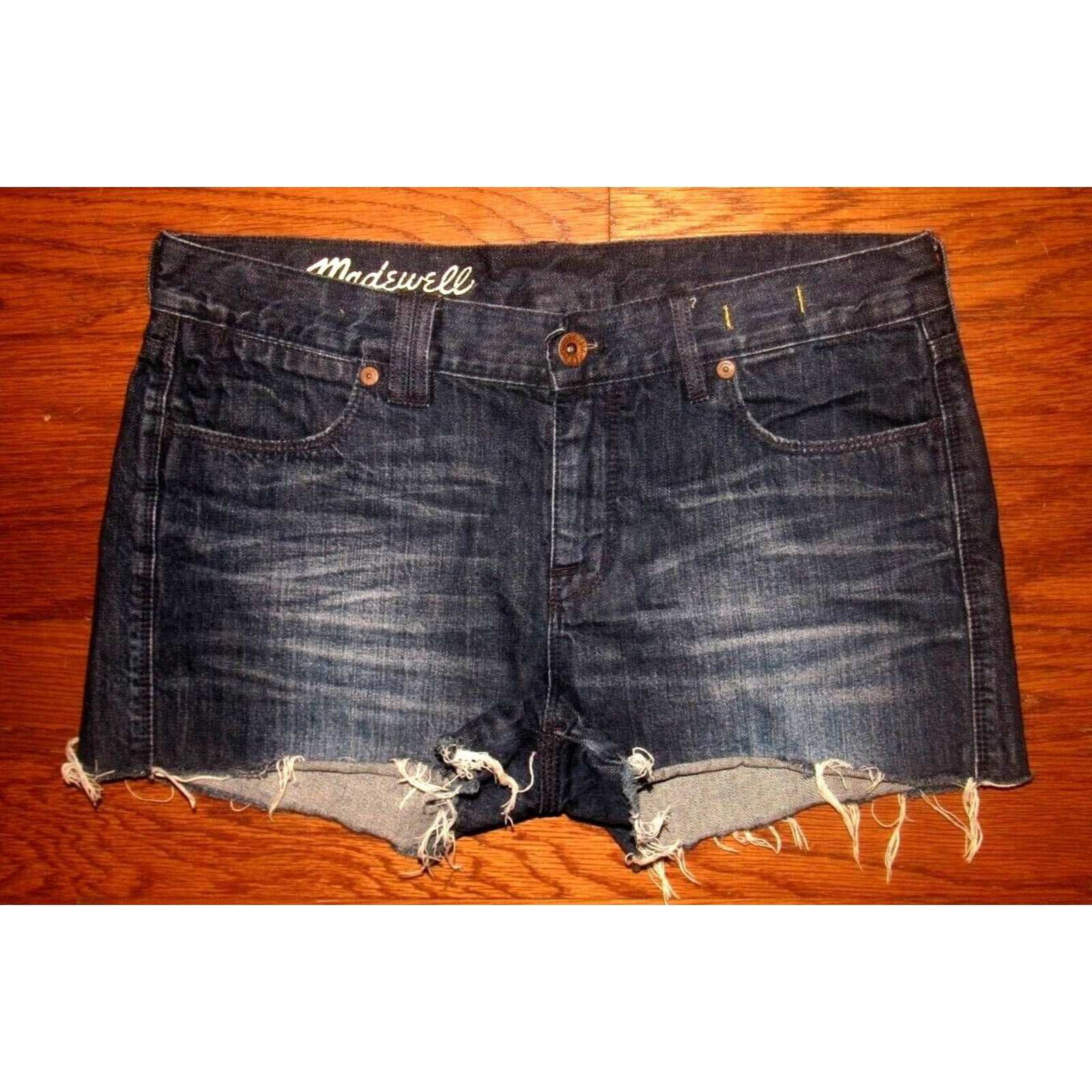MADEWELL Raw Fray Hem Cut Off Denim Jean Shorts Size 27