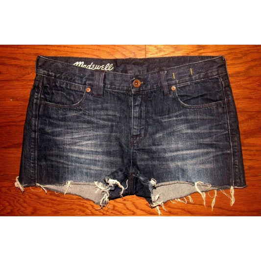 MADEWELL Raw Fray Hem Cut Off Denim Jean Shorts Size 27
