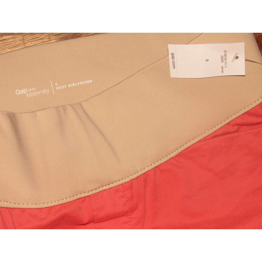 NWTs GAP MATERNITY Best Girlfriend Demi Panel in Vermillion Pants Sz 0 Maternity