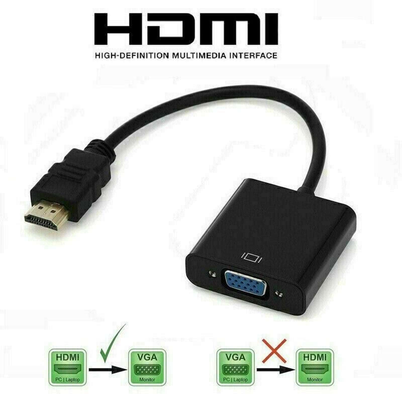 NEW HDMI Male Converter to VGA Female Adapter Cable Cord 1080P for HDTV DVD PC