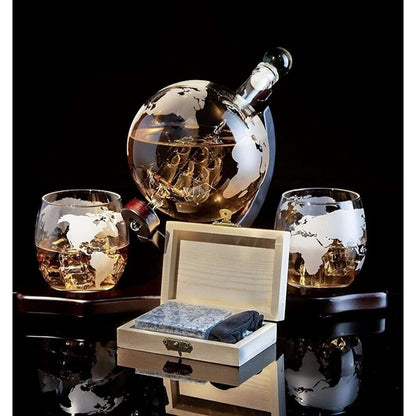 Sailing Whiskey & Wine Decanter Globe Chiller Stones & Glasses The Wine Savant