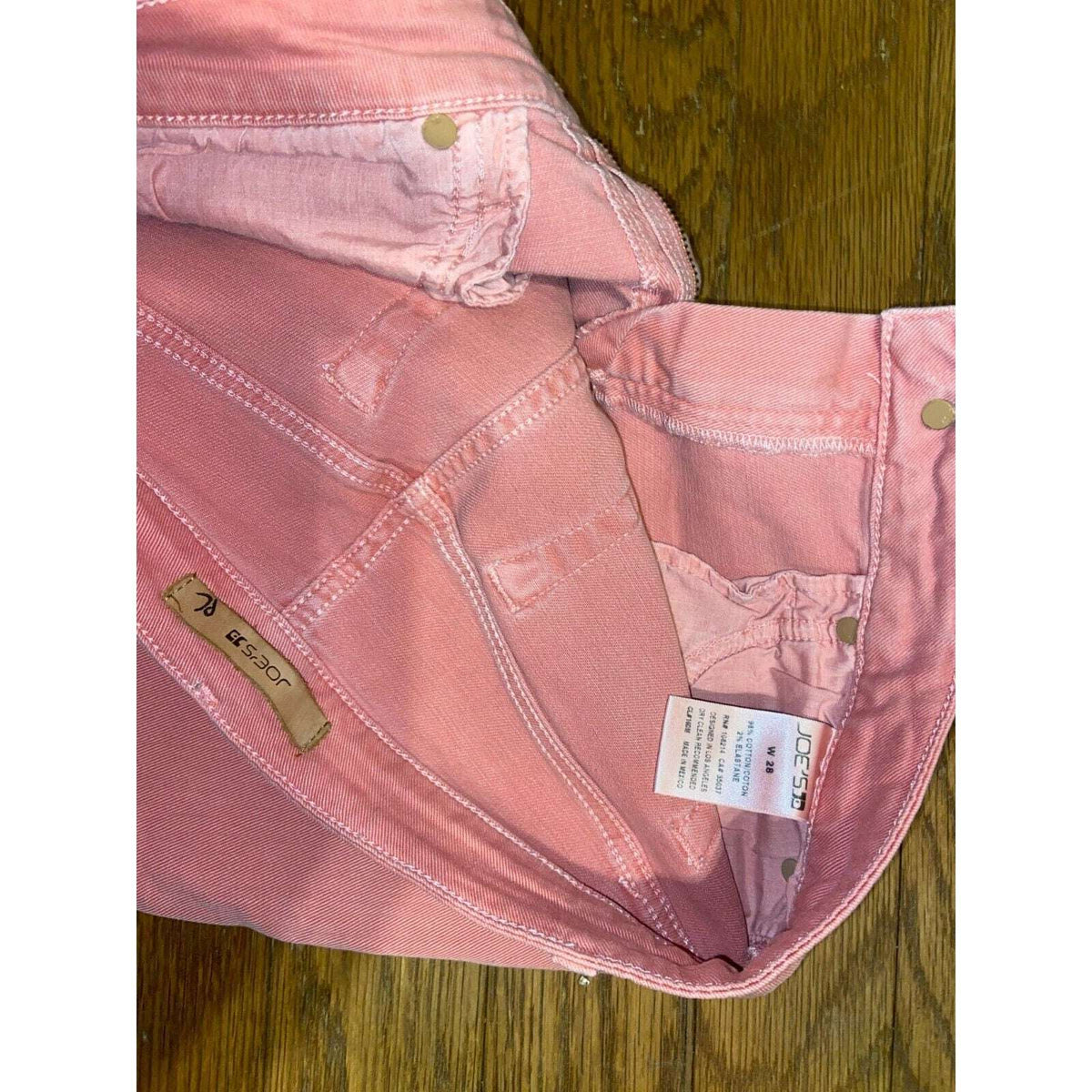 JOE'S Finn in Dahlia Pink Fade Skinny Leg Distressed Fray Hem Jeans Sz 28