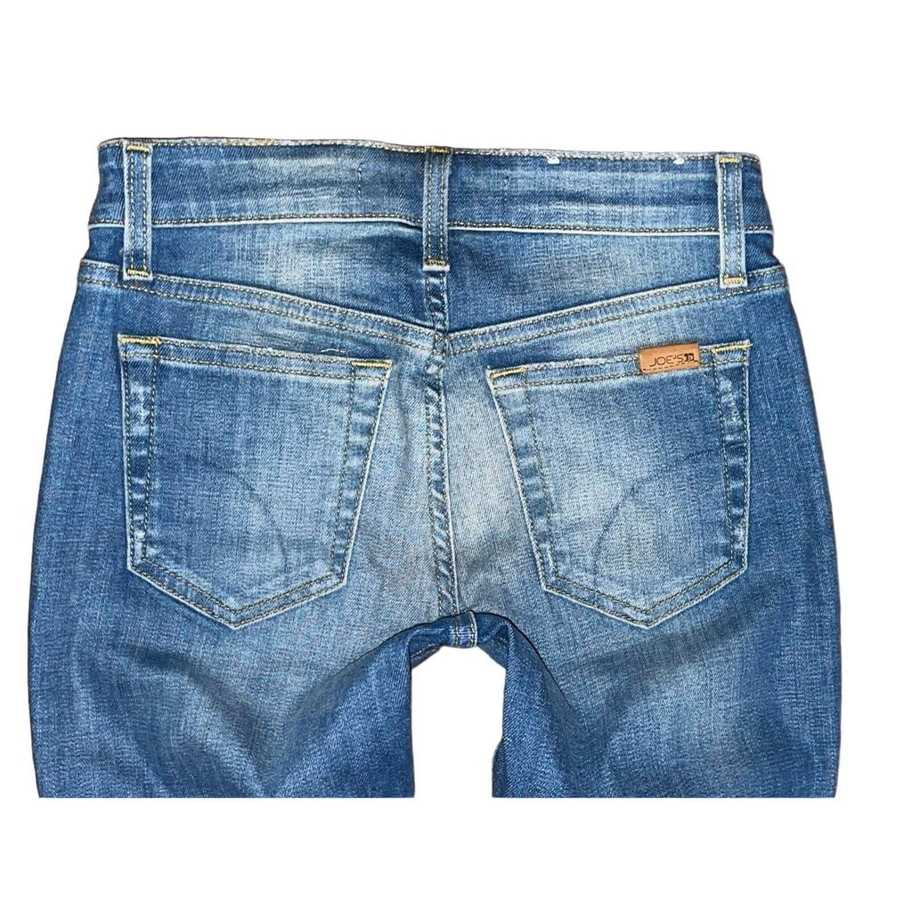 Joe's Jeans Skinny Leg Fray Hem Jeans in Gretchen Wash Ripped Edition Sz 24