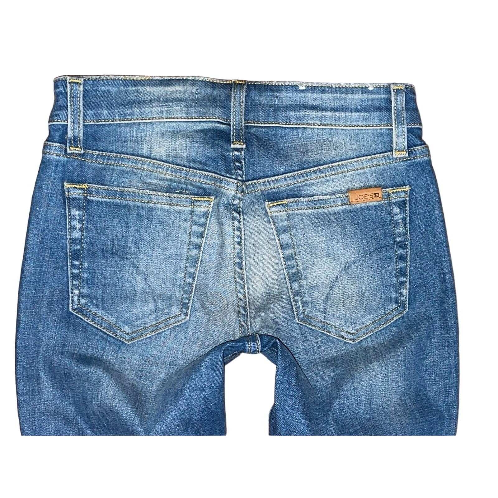 Joe's Jeans Skinny Leg Fray Hem Jeans in Gretchen Wash Ripped Edition Sz 24